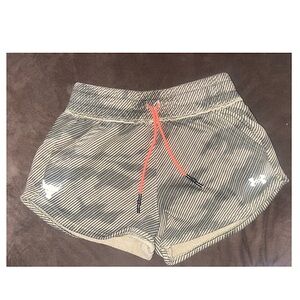 Under Armour Olive Green Women’s Shorts with Coral Drawstring